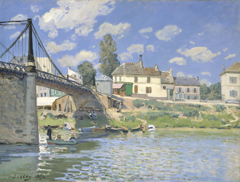 アルフレッド・シスレーの「ヴィルヌーヴ・ラ・ガレンヌの橋」｜風景画