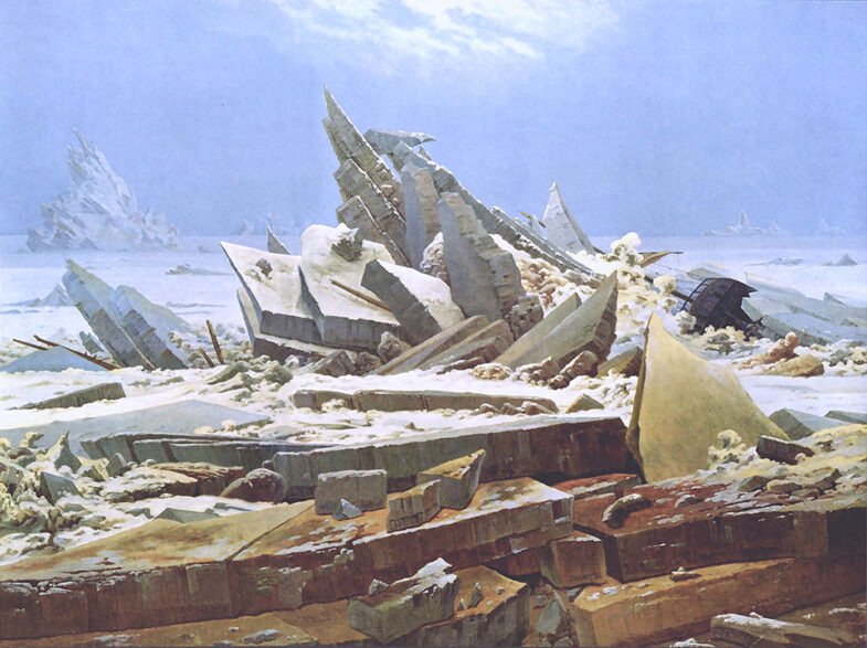 風景画｜カスパー・ダーヴィト・フリードリヒの「氷海　もしくは氷の海　もしくは希望号の難破」