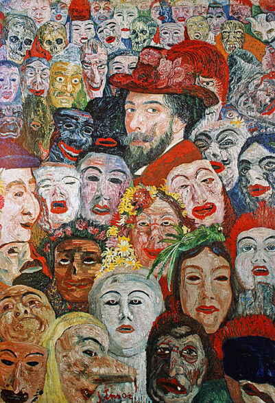 『仮面に囲まれた自画像』ジェームズ・アンソール｜メナード美術館