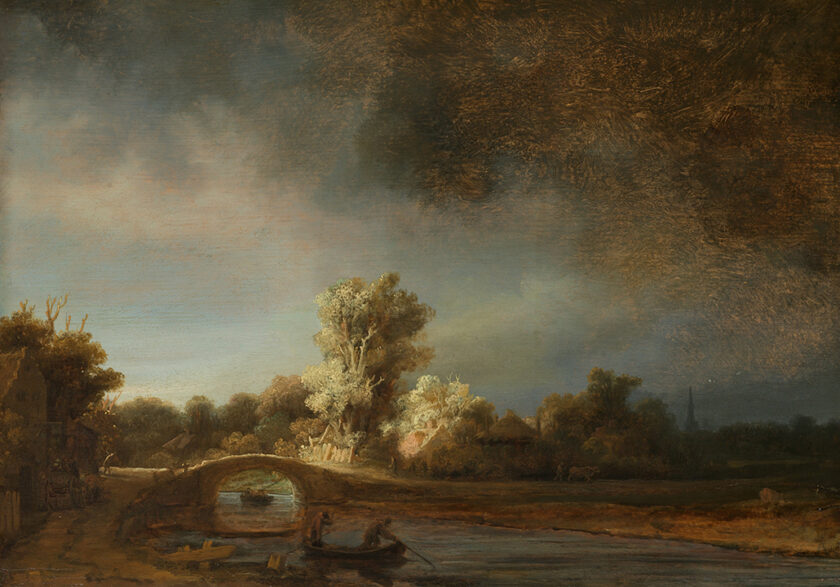 風景画｜レンブラント・ファン・レイン「石橋のある風景」