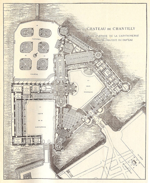 1875年に描かれたシャンティイ城の平面図