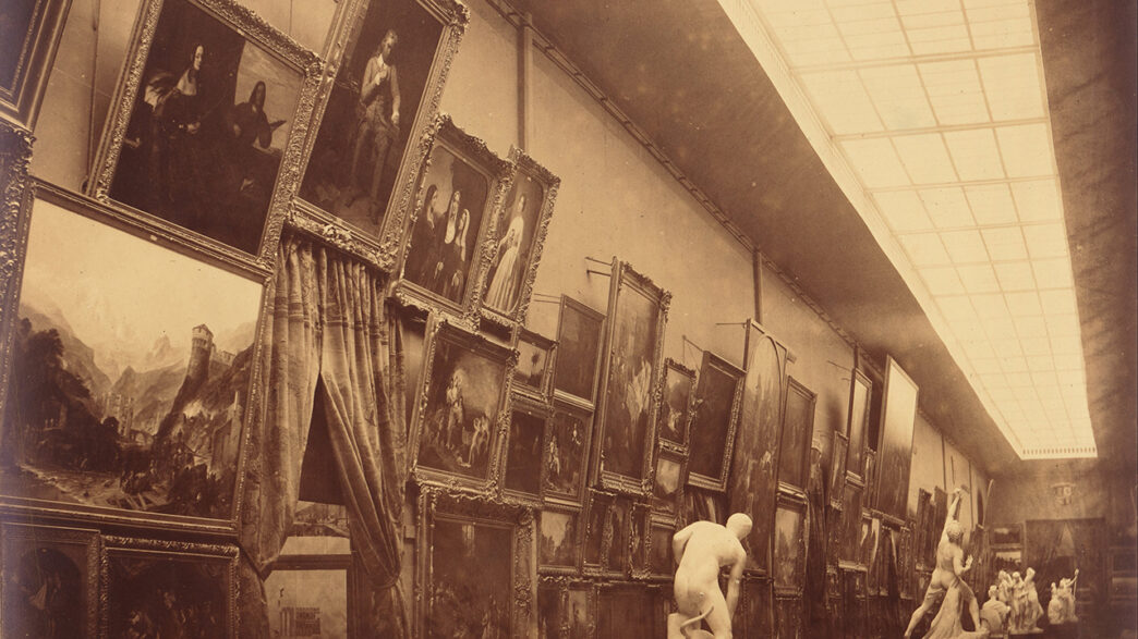 1855年のパリ万国博覧会の美術展覧会の様子