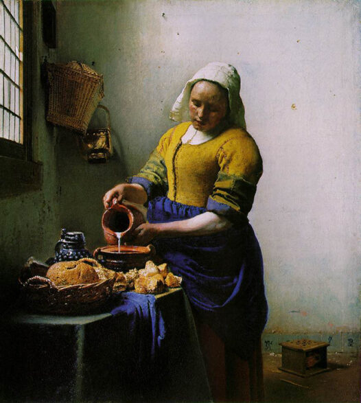 『牛乳を注ぐ女』(1660年頃) ヨハネス・フェルメール