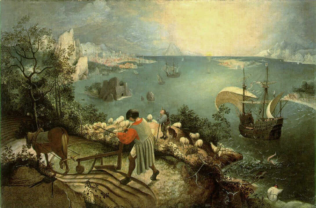 ピーテル・ブリューゲルの作品「イカロスの墜落ある風景」