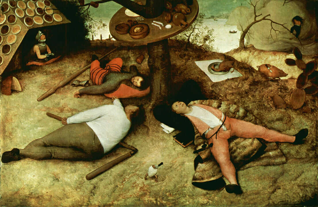 「怠け者の天国」1567年、アルテ・ピナコテーク